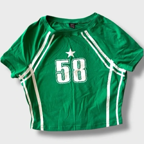 Women’s Green Sporty Crop Top - L - Picture 3 of 4